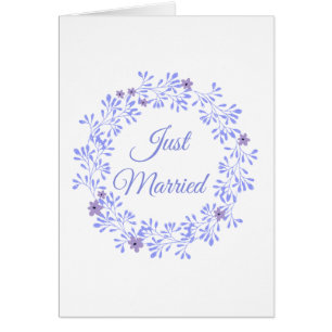 "Juste" carte de mariage mariée de félicitations