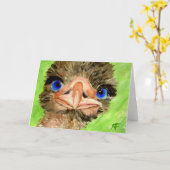 Juste carte de voeux d'autruche de checkin (Fleur jaune)