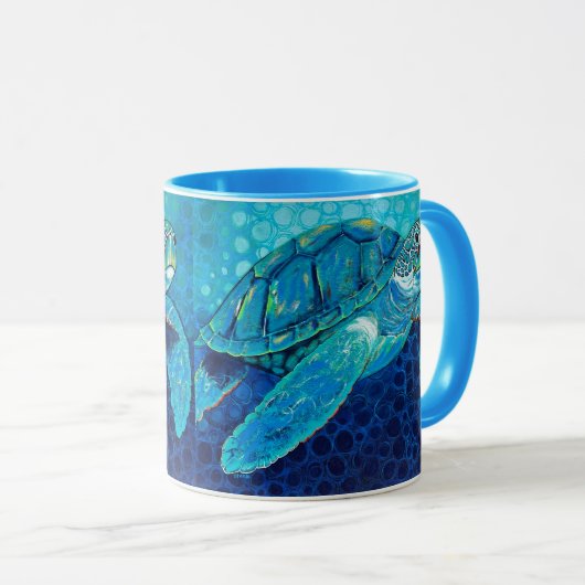 Juste Chilliin' Blue Turtle Mug (Devant droit)
