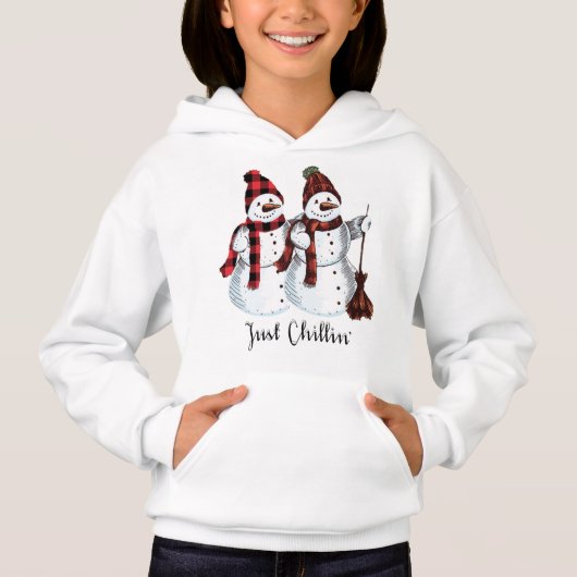 Juste Chillin Twins Snowman Drôle Sweat - shirt à (Devant)