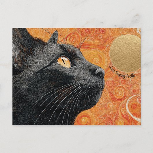 Juste dire Hello Cat carte postale (Devant)