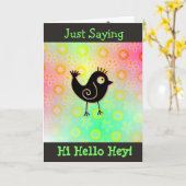 Juste disant carte mignonne d'oiseau salut et de (Fleur jaune)