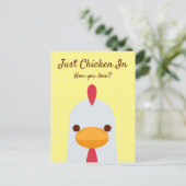 Juste Du Poulet Dans Funny Hello Carte Postale (Debout devant)