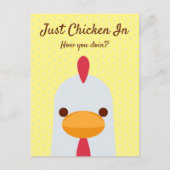 Juste Du Poulet Dans Funny Hello Carte Postale (Devant)