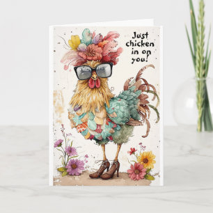 Juste du poulet dans votre carte de voeux