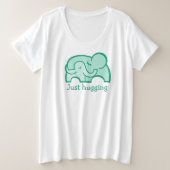 Juste embrasser l'éléphant serrer un t-shirt vert  (Design devant)