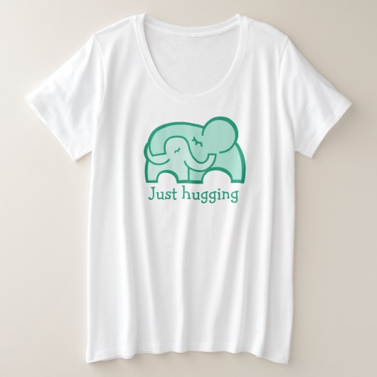 Juste embrasser l'éléphant serrer un t-shirt vert  (Design devant)