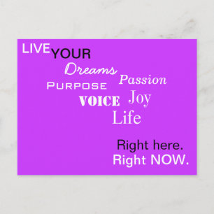 JUSTE ICI. EN CE MOMENT. Carte postale