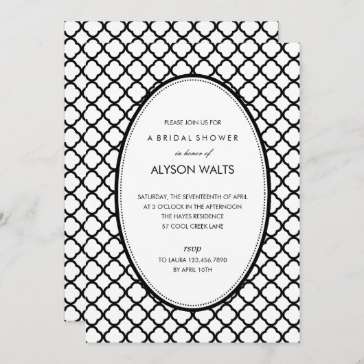 Juste Invitation de Fête Générale Moderne (Noir) (Devant / Derrière)