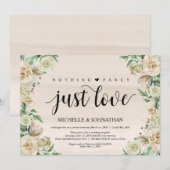 Juste l'amour, carte d'invitation pour réception d (Devant / Derrière)