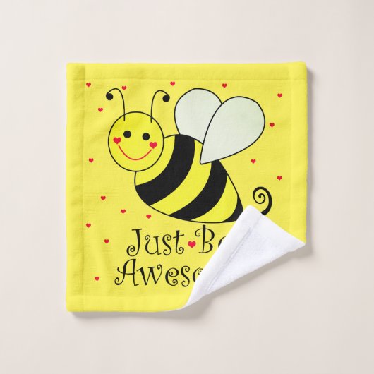 Juste le jaune mignon impressionnant d'abeille (Gant de toilette)