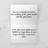 Juste marié à Las Vegas épousant des invitations (Intérieur)