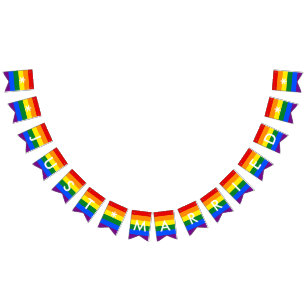 Juste Marié Arc-en-ciel Drapeau LGBT Pride Mariage