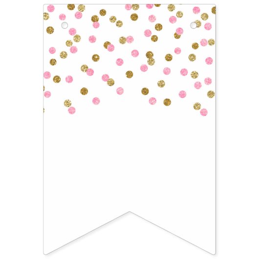 Juste Marié Bannière Pink Gold Confetti (Deuxième drapeau)