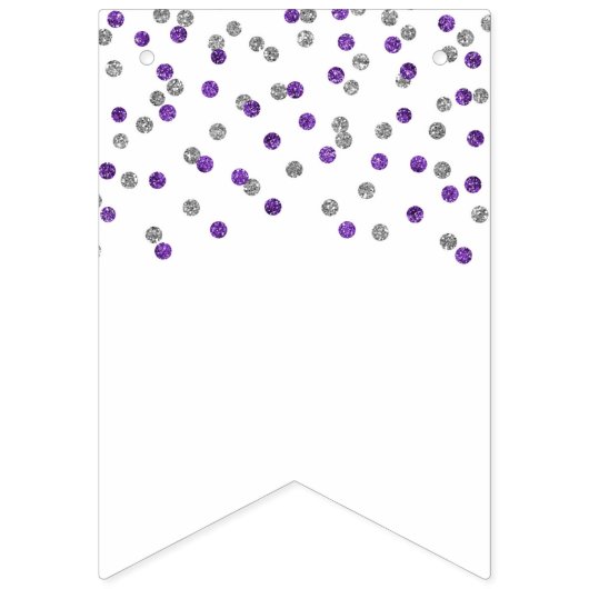 Juste Marié Bannière violet argent Confetti (Deuxième drapeau)