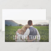 Juste marié | Carte photo mariage Merci (Devant / Derrière)