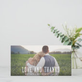 Juste marié | Carte photo mariage Merci (Debout devant)