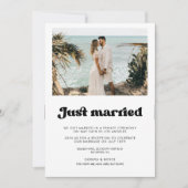 Juste marié carte photo rétro stylish (Devant)