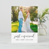 Juste marié Élégant carte photo faire-part (Debout devant)