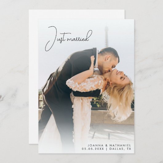 Juste Marié Élégant Faire-part simple Elopement (Devant / Derrière)