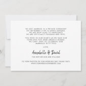 Juste marié Élégant Mariage photo Faire-part (Dos)