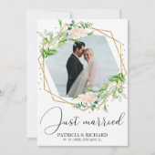 Juste Marié Élégant Verdure Eloped Faire-part (Devant)