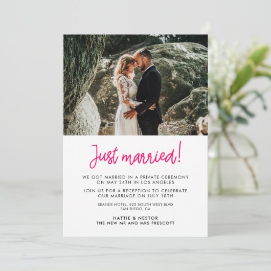 Juste marié faire-part de calligraphie moderne (Debout devant)