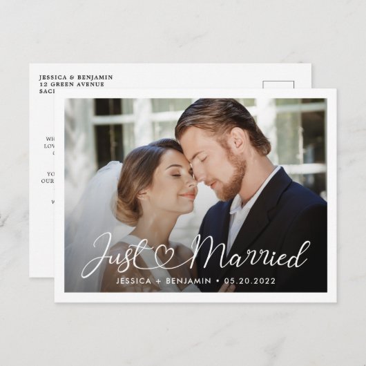 Juste marié | FAIRE-PART MARIAGE (Devant / Derrière)