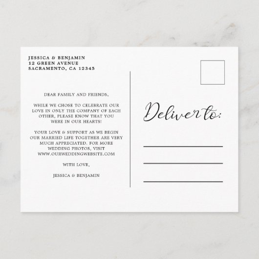 Juste marié | FAIRE-PART MARIAGE (Dos)