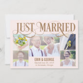 Juste marié Faire-part Mariage - rose (Devant)