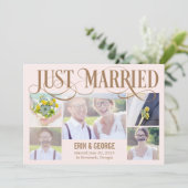 Juste marié Faire-part Mariage - rose (Debout devant)