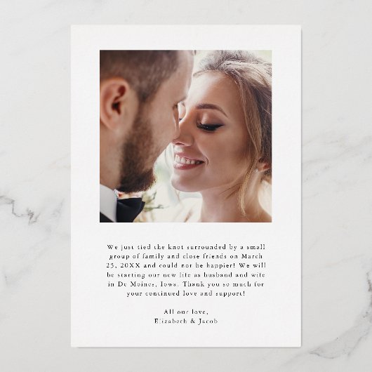 Juste Marié Main Lettré Mariage Faire-part (Verso)