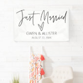 Juste Marié Mariage auto Décoration bannière G400 (En situation)