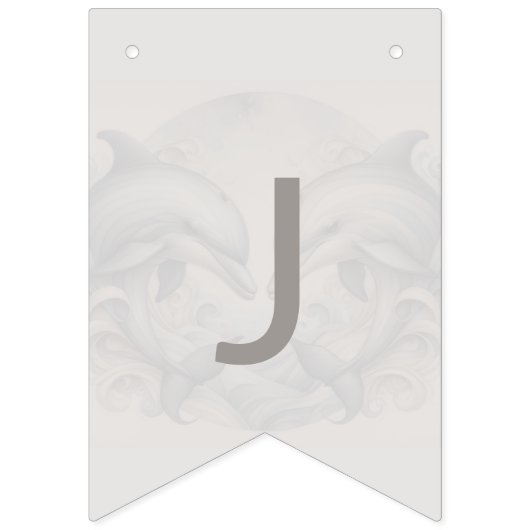 Juste Marié Mariage Buncher drapeaux Dauphin Thème (Troisième drapeau)