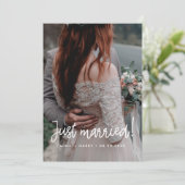 Juste marié mariage de calligraphie moderne carte (Debout devant)