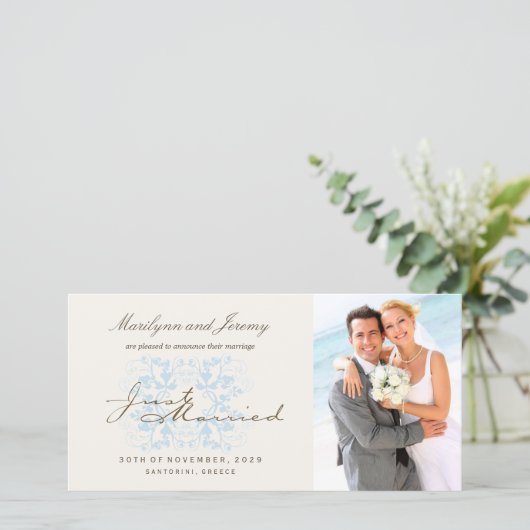 Juste marié Mariage de la culture Faire-part photo (Debout devant)