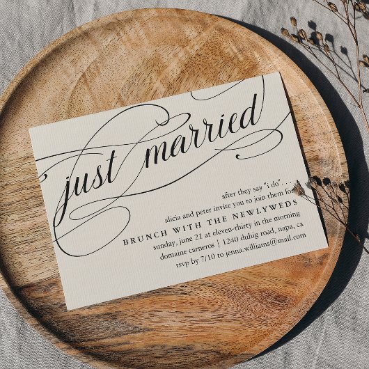 Juste marié | Mariage de poste Invitation Brunch