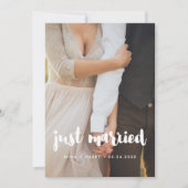 Juste marié mariage de typographie moderne carte p (Devant)