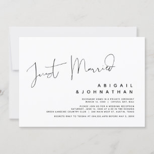Juste marié, Mariage Elopement Party Invitation