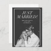 Juste marié | Mariage photo moderne Faire-part (Devant / Derrière)