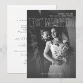 Juste marié noir et blanc photo Faire-part (Devant / Derrière)