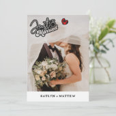 Juste Marié Photo Mariage vacances Faire-part (Debout devant)