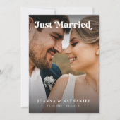 Juste Marié Retro Script Faire-part de mariage (Devant)