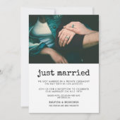 Juste marié Vintage carte photo machine à écrire (Devant)