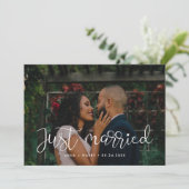 Juste marié Whimsical mariage carte photo (Debout devant)