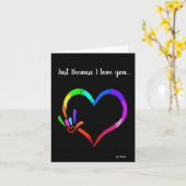 Juste parce que je t'aime plié Carte de voeux (Fleur jaune)