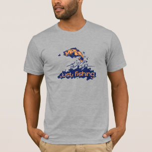Juste pêche du T-shirt de lumière orange de bleu