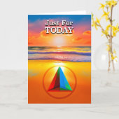 Juste pour aujourd'hui Slogan AA Carte de plage au (Fleur jaune)