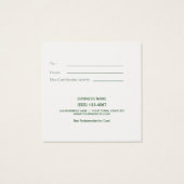 Juste Pour Vous Red Green Carte cadeau certificat (Dos)