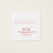 Juste pour vous Rustic Deer certificat cadeau cart (Dos)